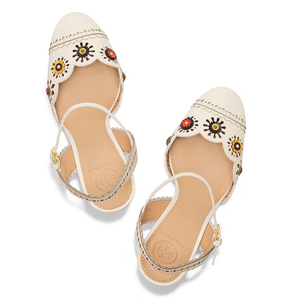 Marguerite Perforated Slingback Sandal